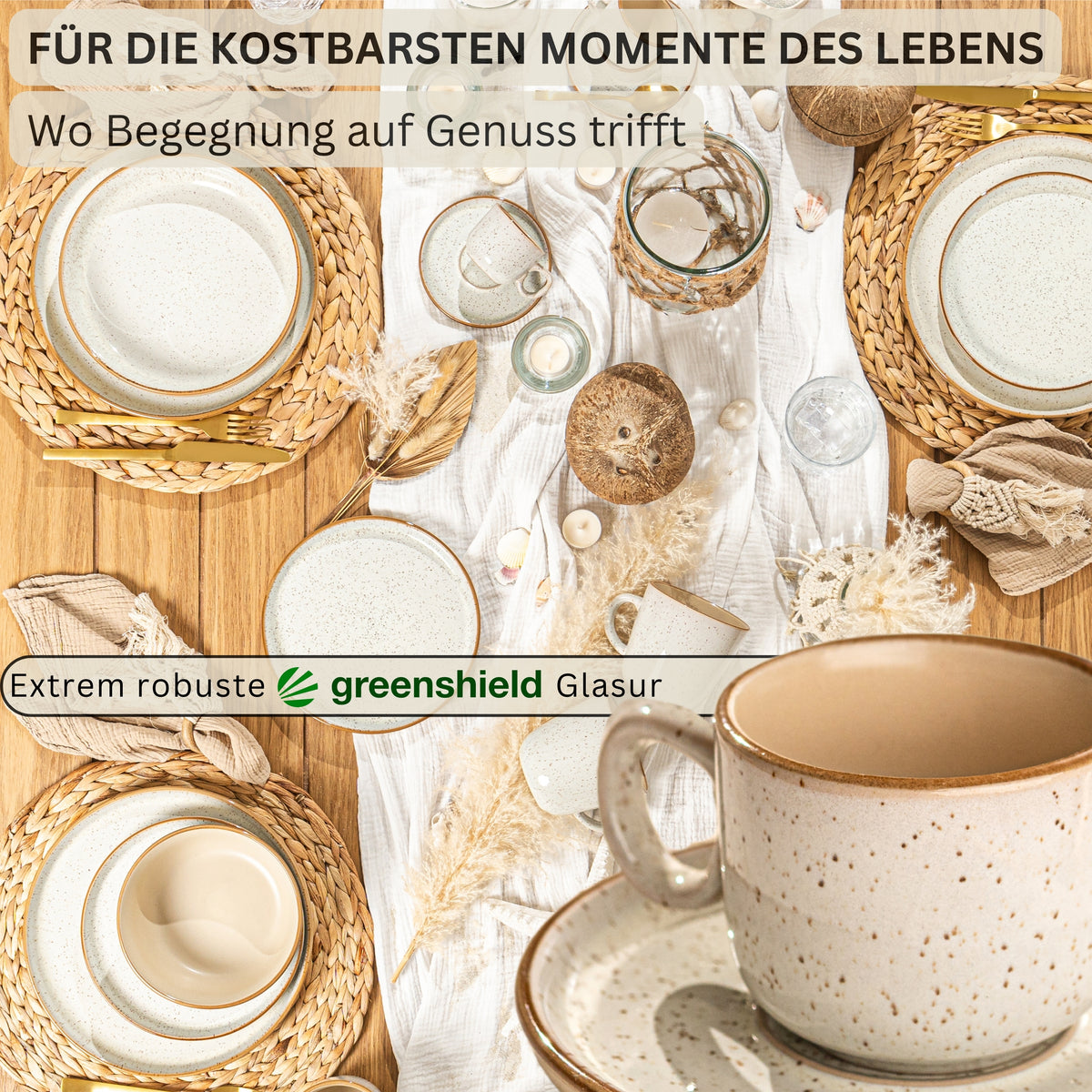 SÄNGER Espressotassen Set Rio Creme 8 teilig für 4 personen