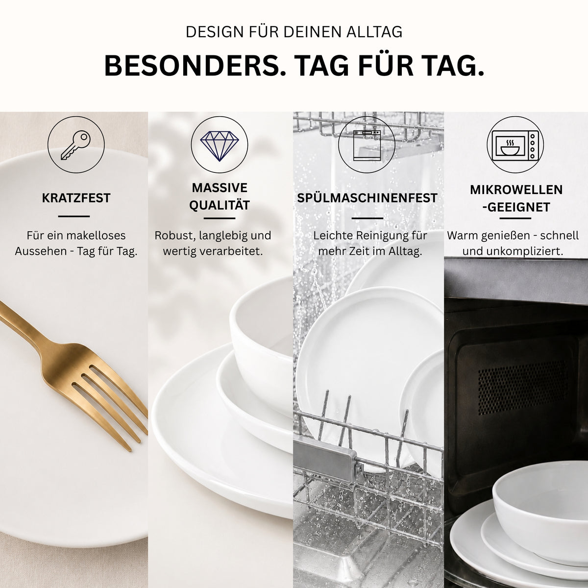 SÄNGER Porcelain Dinnerware Set Marlo 24-Piece for 6 People