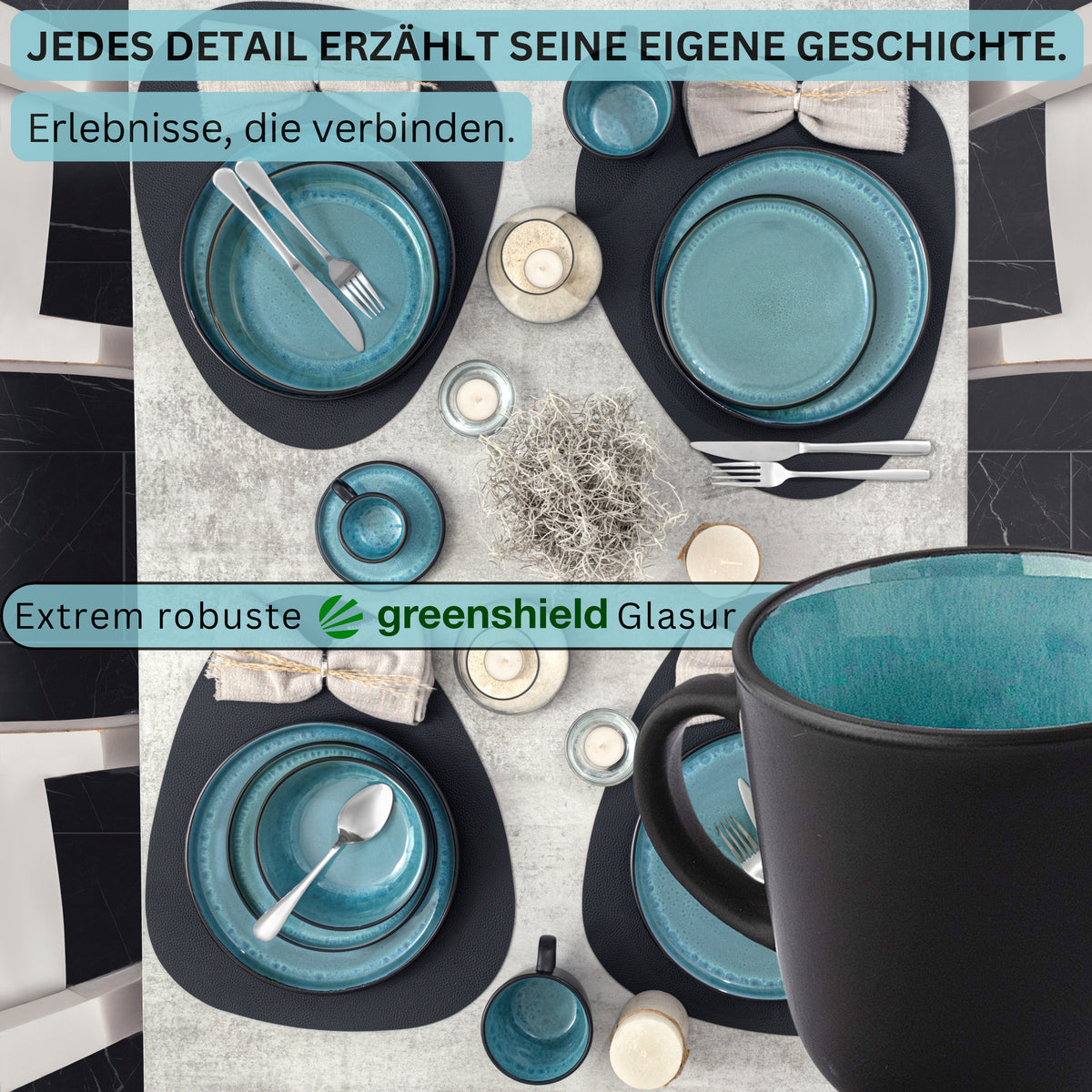 SÄNGER Kaffeebecher Set Granada - 6 teilig aus Steingut