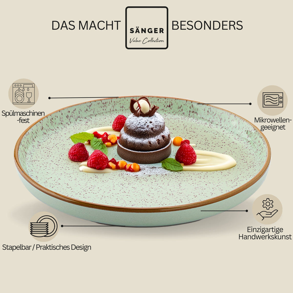 SÄNGER Dessertteller Set Rio 4 teilig