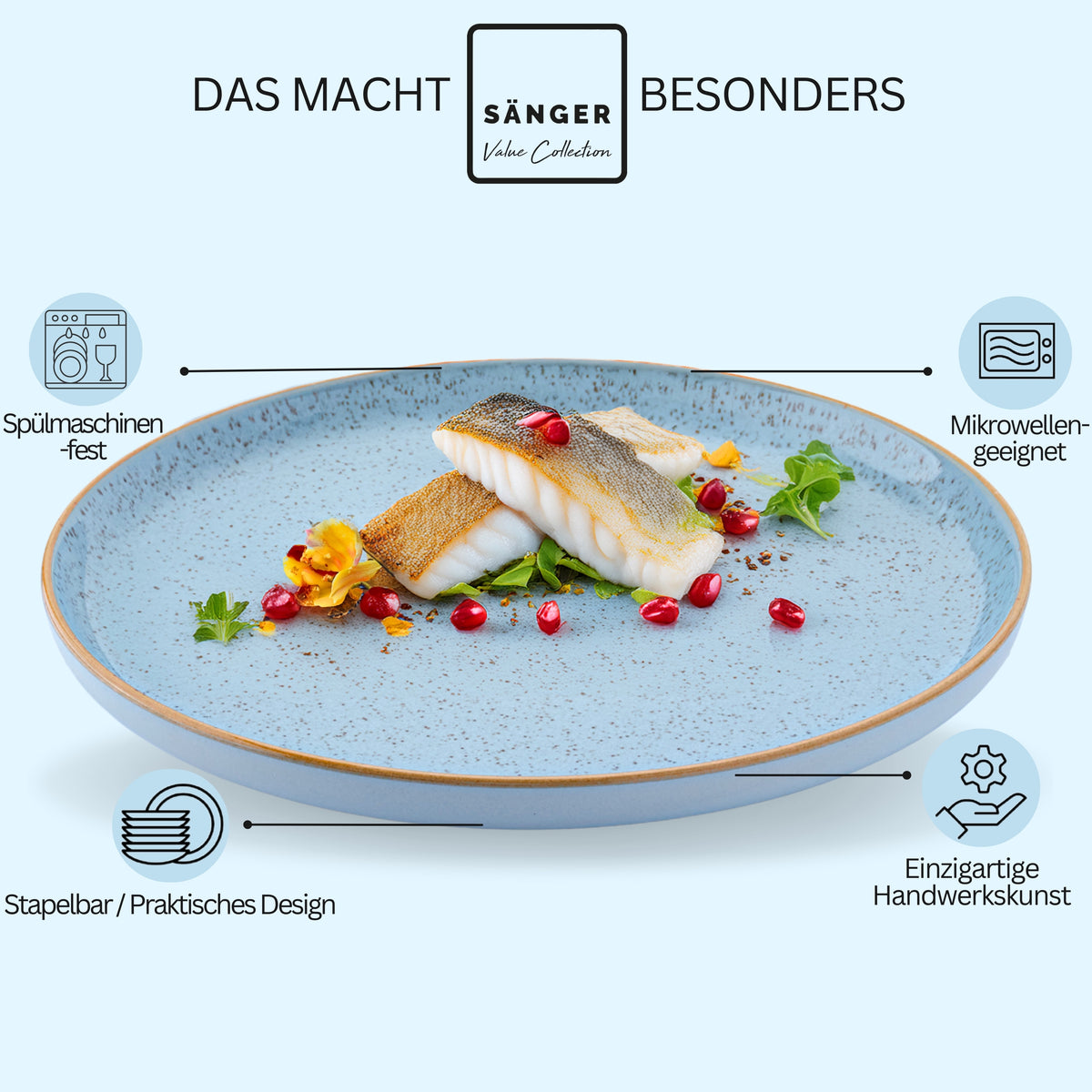 SÄNGER Dinner Plate Set Rio Lagune, 4-piece