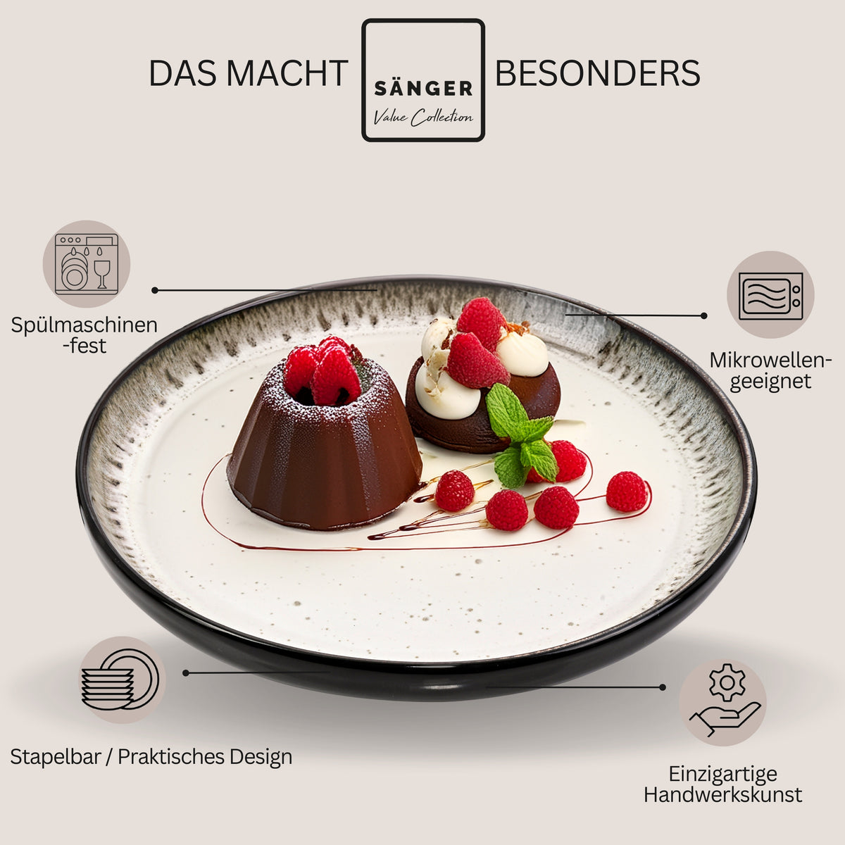 SÄNGER Dessertteller Set Sansibar 6 teilig