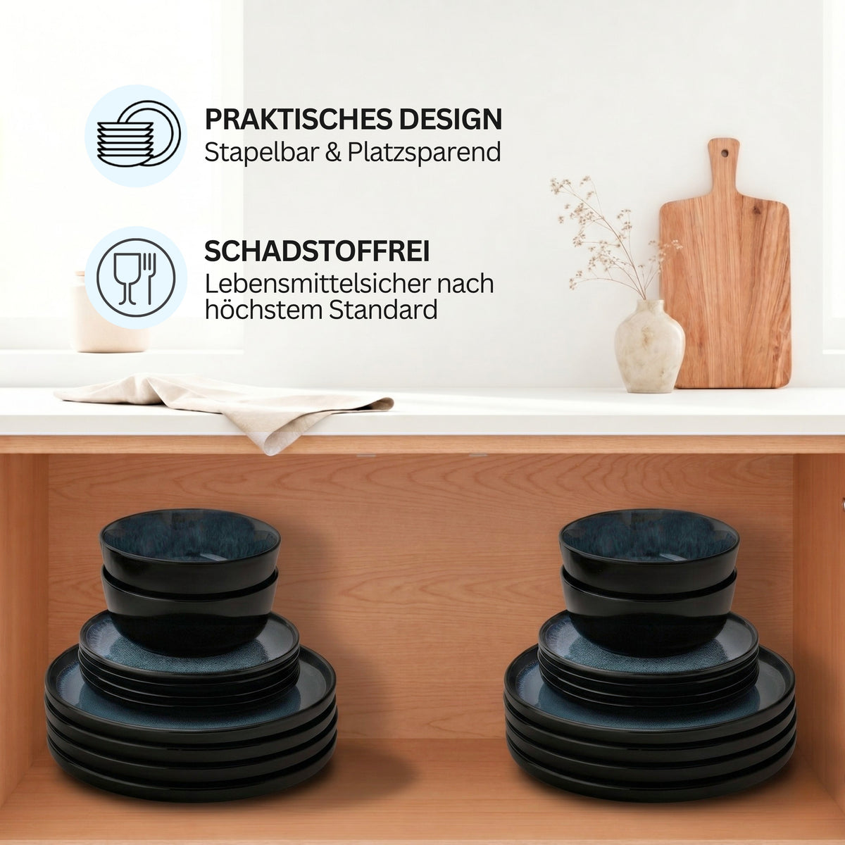 SÄNGER Stoneware Dinnerware Set Manila 30 Pieces for 6 People