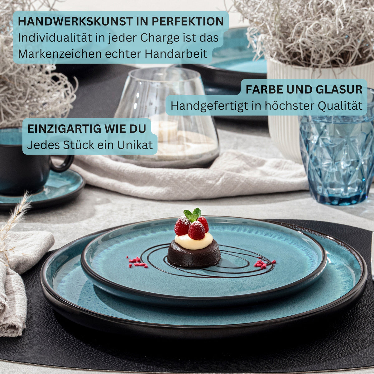 SÄNGER Stoneware Dinnerware Set Granada, 24-piece dinner service for 6 people