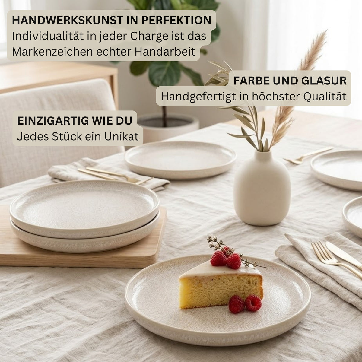 SÄNGER Steingut Dessertteller Korfu 4 teilig