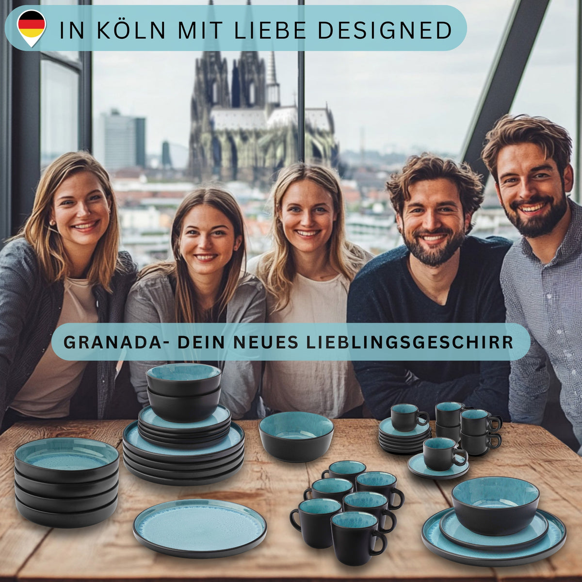 SÄNGER Kaffeebecher Set Granada - 6 teilig aus Steingut