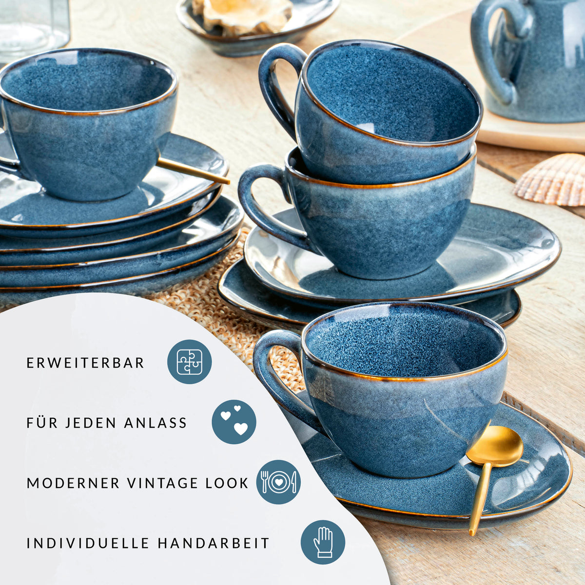 SÄNGER Kaffeetassen Set Darwin für 4 Personen