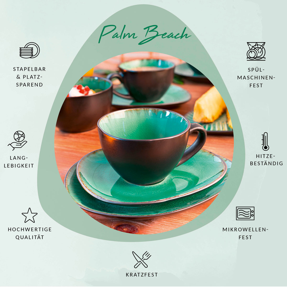 SÄNGER Espressotassen Set Palm Beach 8 teilig