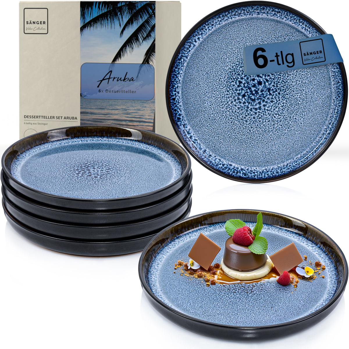 SÄNGER Dessertteller Set Aruba 6 teilig