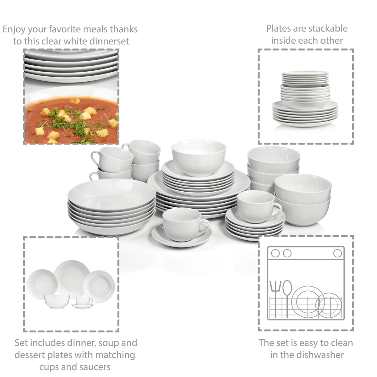 SÄNGER New Port 36-piece dinnerware set for 6 people