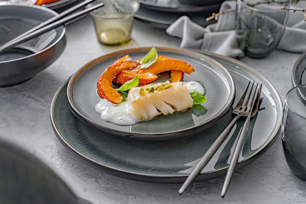 SÄNGER Stoneware Dinnerware Set Helsinki, 12-Piece Dinner Service for 4 People