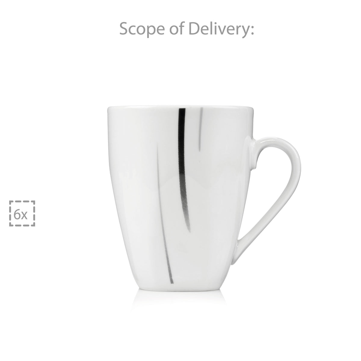 SÄNGER Kaffeebecher Set Bilgola Black Lines 6 teilig