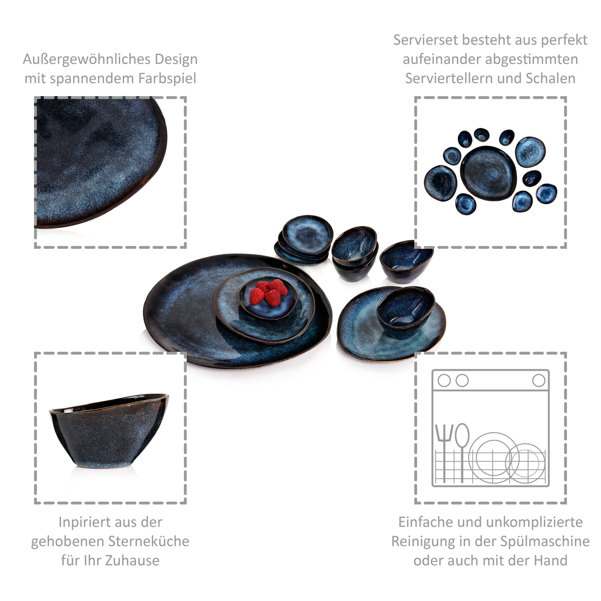 SÄNGER Servierplatten Set Tokio 11 teilig