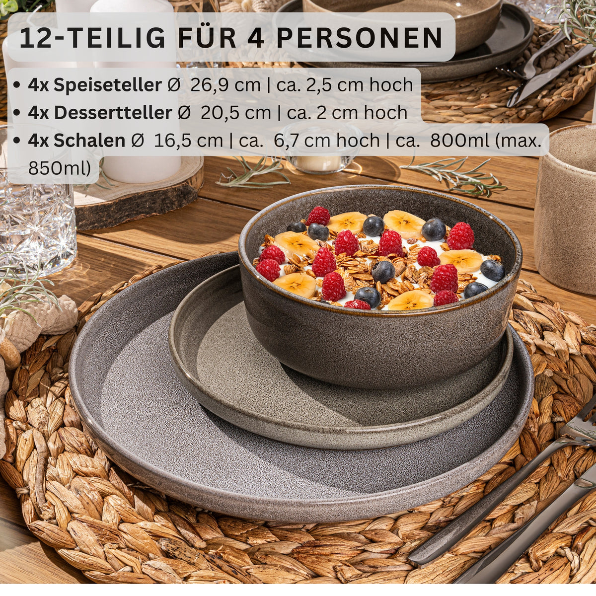 SÄNGER Tafelservice Kairo - 12 teilig aus Steingut