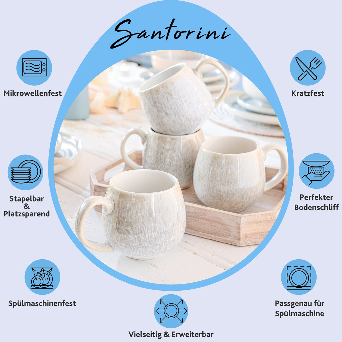SÄNGER Coffee Mug Set Santorini, 4-piece