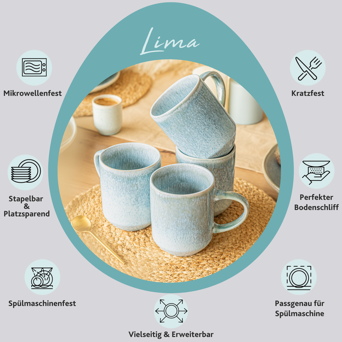 SÄNGER Kaffeebecher Set Lima 4 teilig