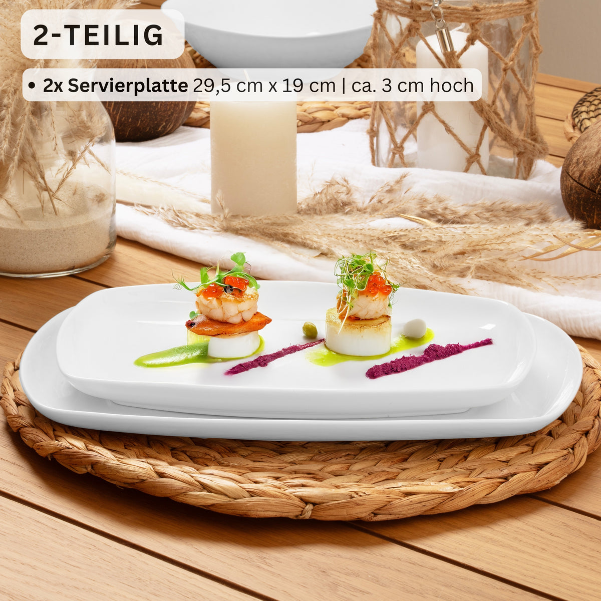 SÄNGER Servierplatten Set Bilgola 2 teilig 19 x 29,5 cm