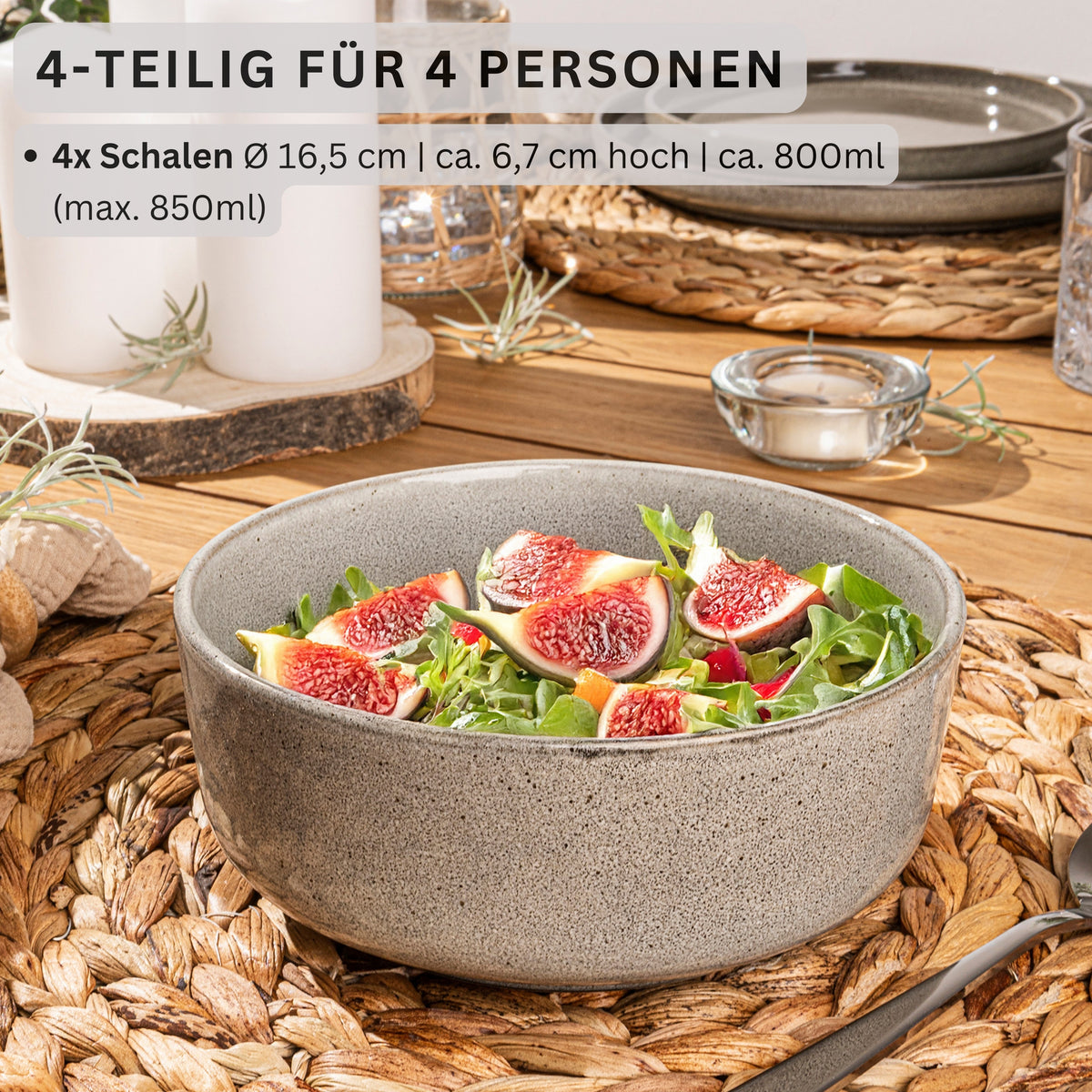 SÄNGER Schalen Set Kairo Clay - 4 teilig aus Steingut