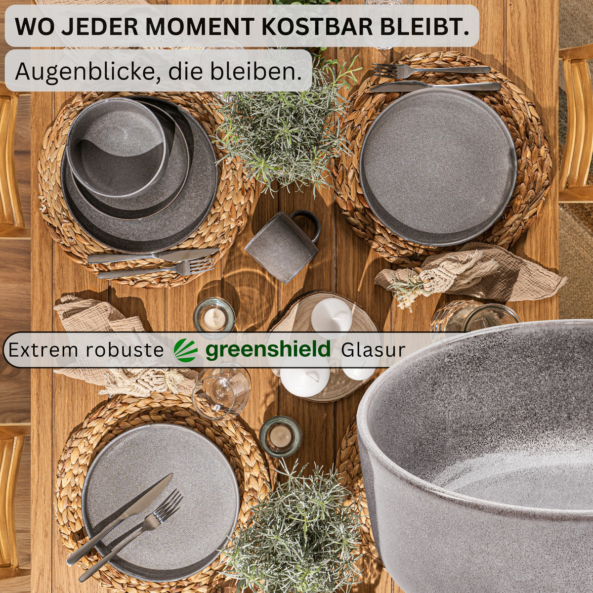 SÄNGER Bowl Set Cairo Moon Grey - 6-piece stoneware