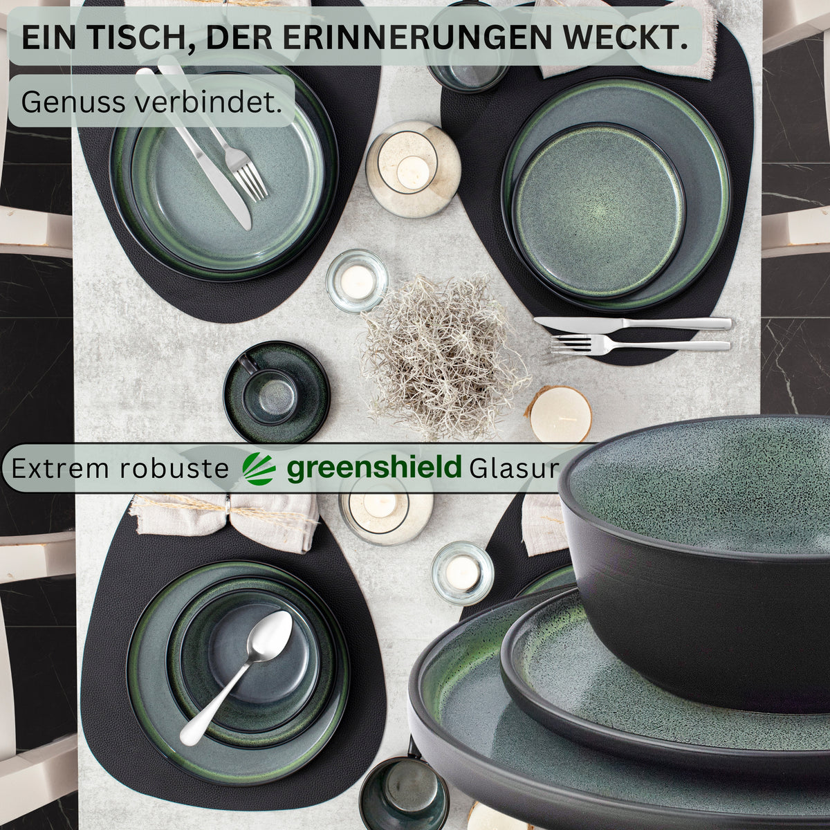 SÄNGER Steingut Geschirrset Malmö 18-teilig für 6 Personen