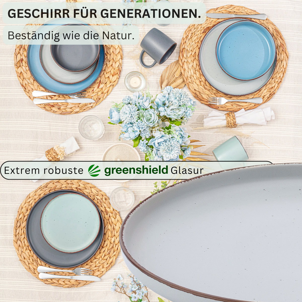 SÄNGER Stoneware Dinner Plate Bombay Sky Shades 4 pcs
