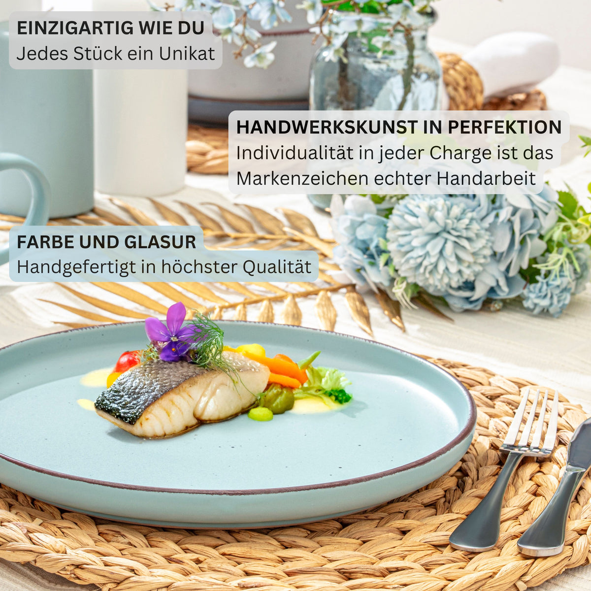SÄNGER Stoneware Dinner Plate Bombay Sky Shades 4 pcs