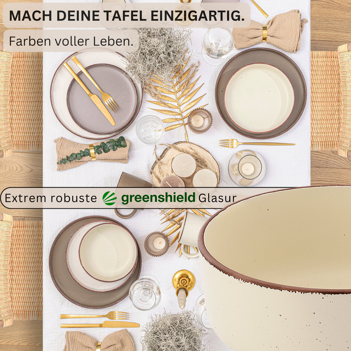 SÄNGER Stoneware Bowls Bombay Earth Tones 4-piece