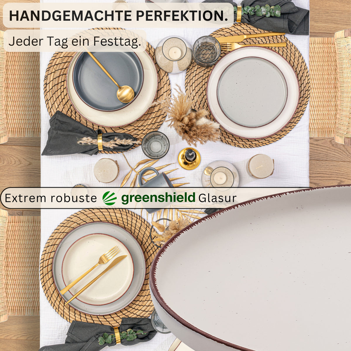 SÄNGER Stoneware Dinner Plate Bombay Moonlight 4 Piece