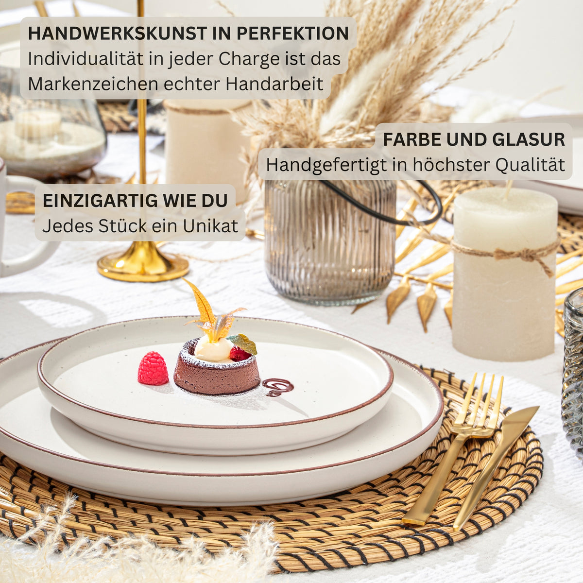 SÄNGER Stoneware Dessert Plate Bombay Ivory 4-piece