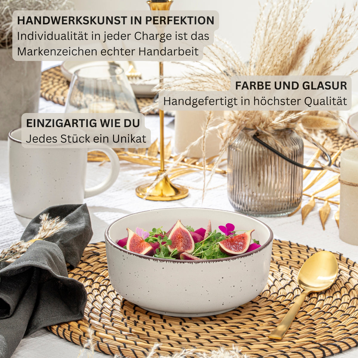 SÄNGER Steingut Schalen Bombay Ivory 4 teilig
