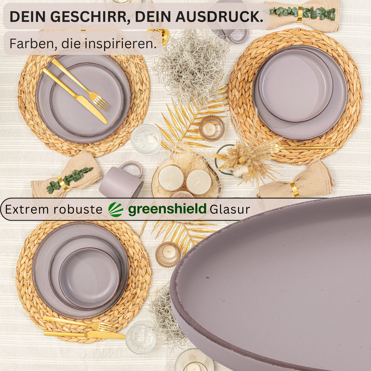 SÄNGER Stoneware Dinner Plate Bombay Basalt 4-piece