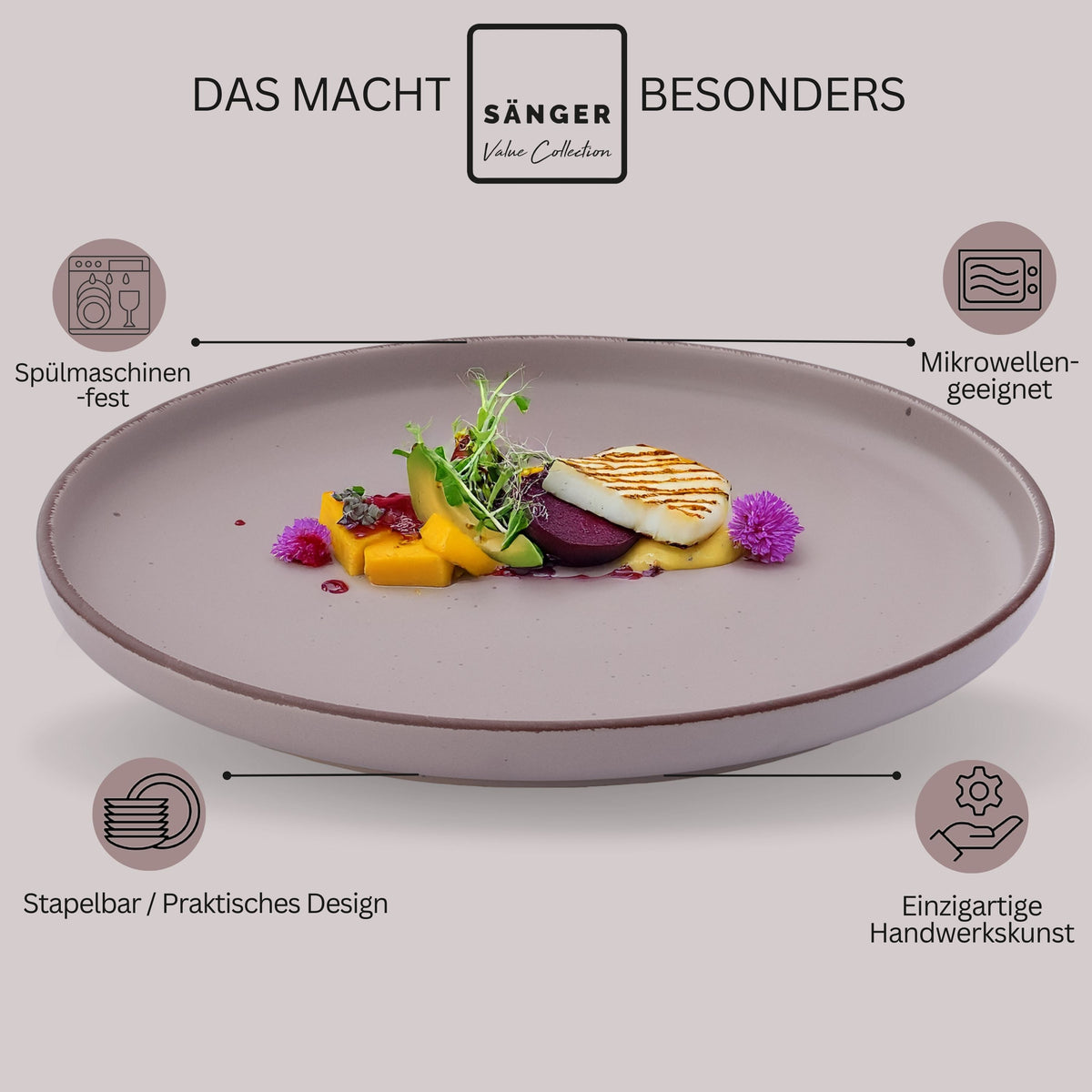 SÄNGER Stoneware Dinner Plate Bombay Basalt 4-piece