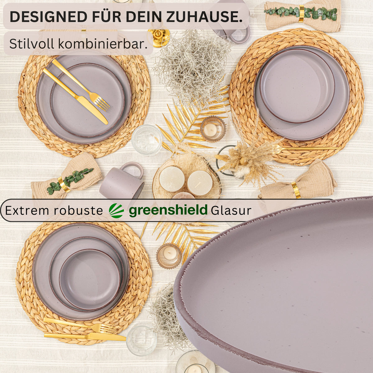 SÄNGER Stoneware Dessert Plate Bombay Basalt 4-piece
