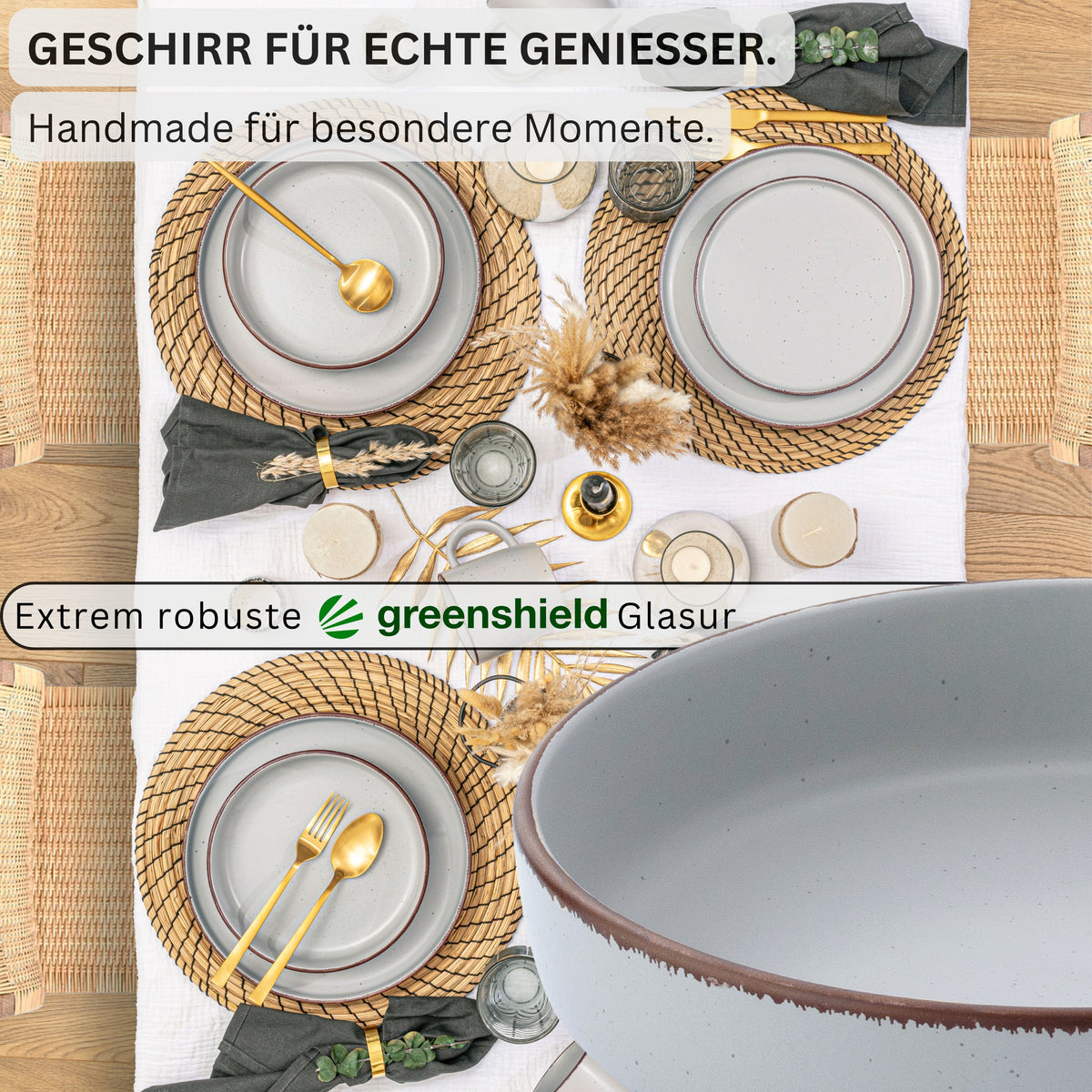 SÄNGER Stoneware Pasta Bowls Bombay Stone 4-piece set