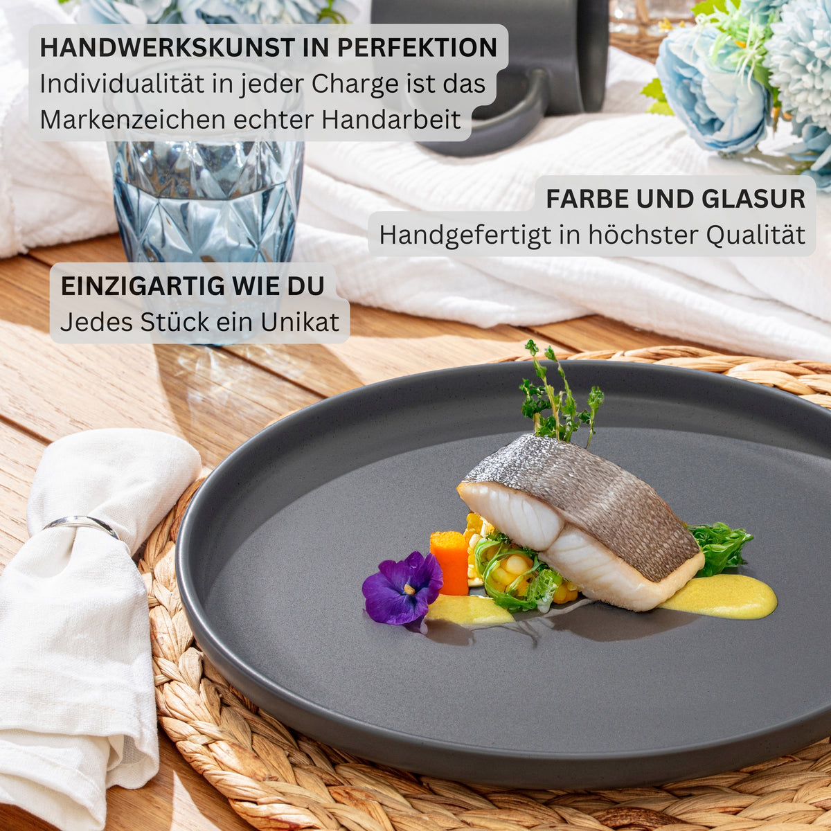 SÄNGER Steingut Speiseteller Leeds 4 teilig