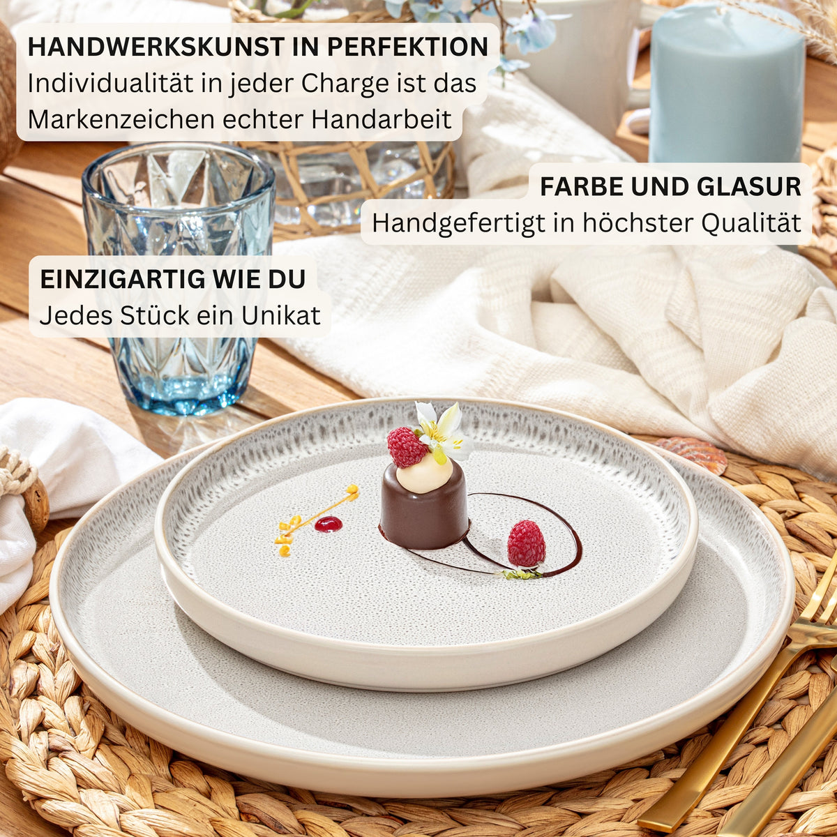SÄNGER Stoneware Dinnerware Set Crete 24-Piece for 6 People