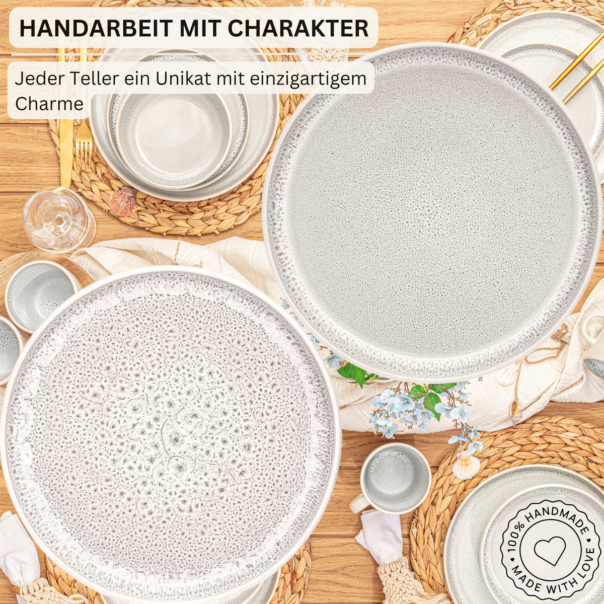 SÄNGER Stoneware Dinnerware Set Crete 24-Piece for 6 People