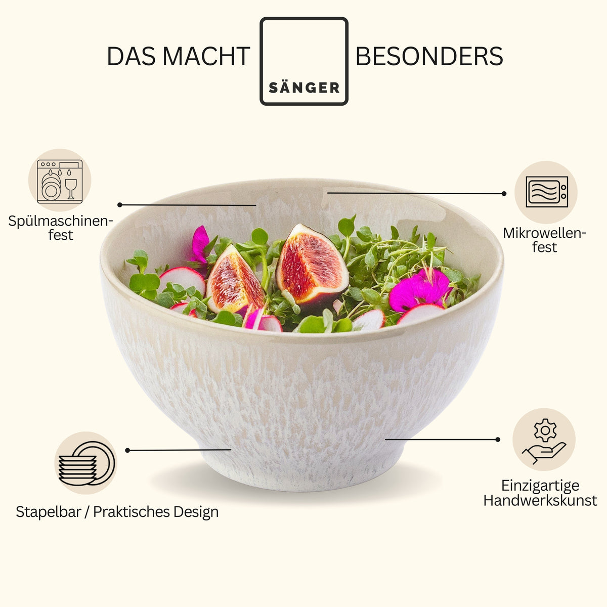 SÄNGER Müslischalen Set Korfu 4 teilig