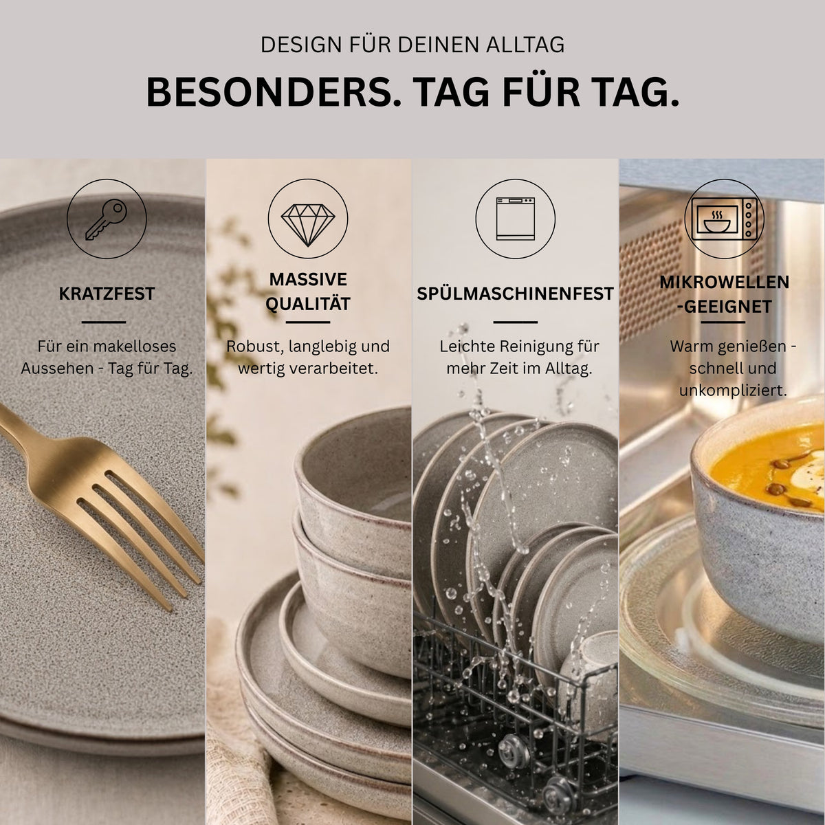 SÄNGER Kombiservice Kairo Clay- 30 teilig aus Steingut
