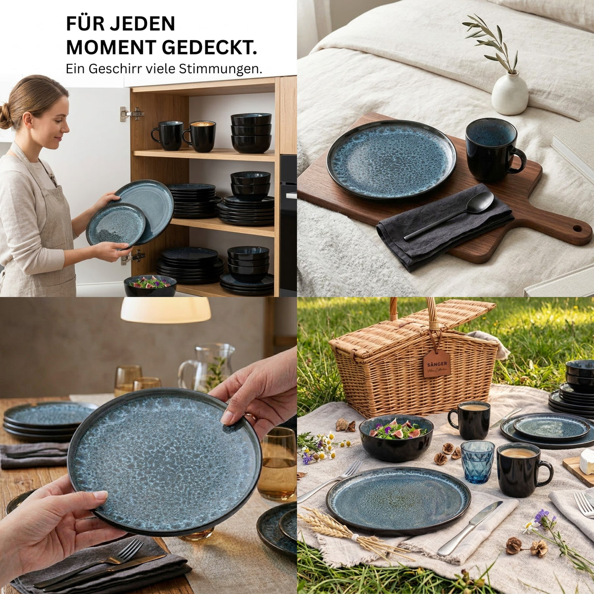 SÄNGER Stoneware Dinnerware Set Manila 30 Pieces for 6 People