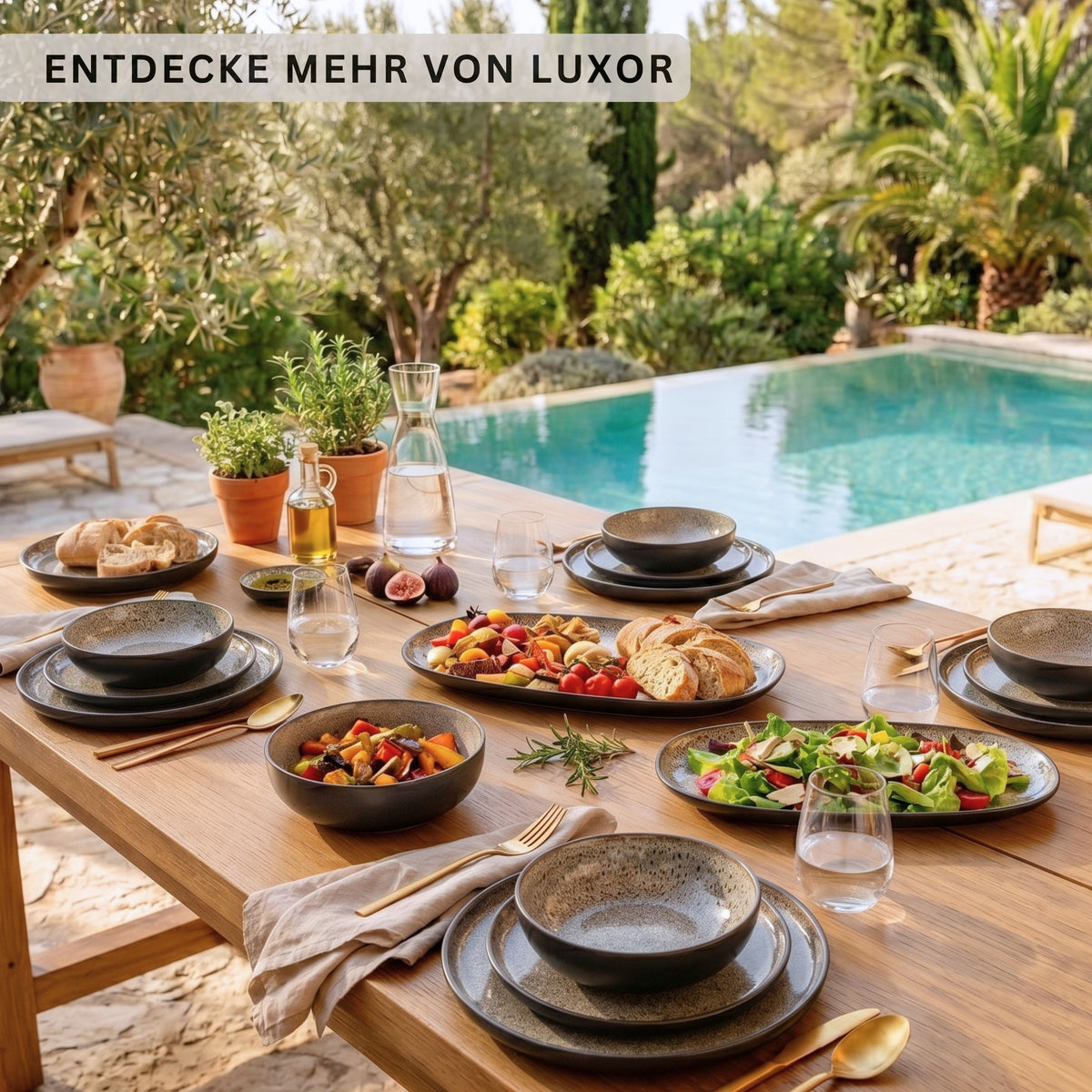SÄNGER Steingut Geschirrset Luxor 30 teilig für 6 Personen