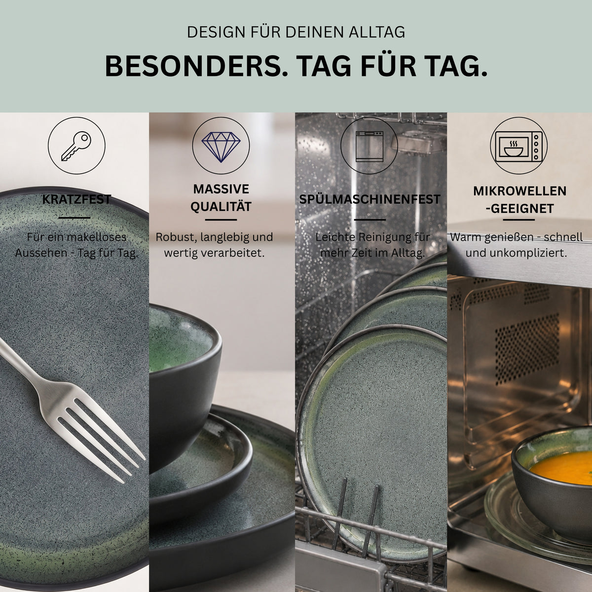 SÄNGER Stoneware Dinnerware Set Malmö 30-piece for 6 people
