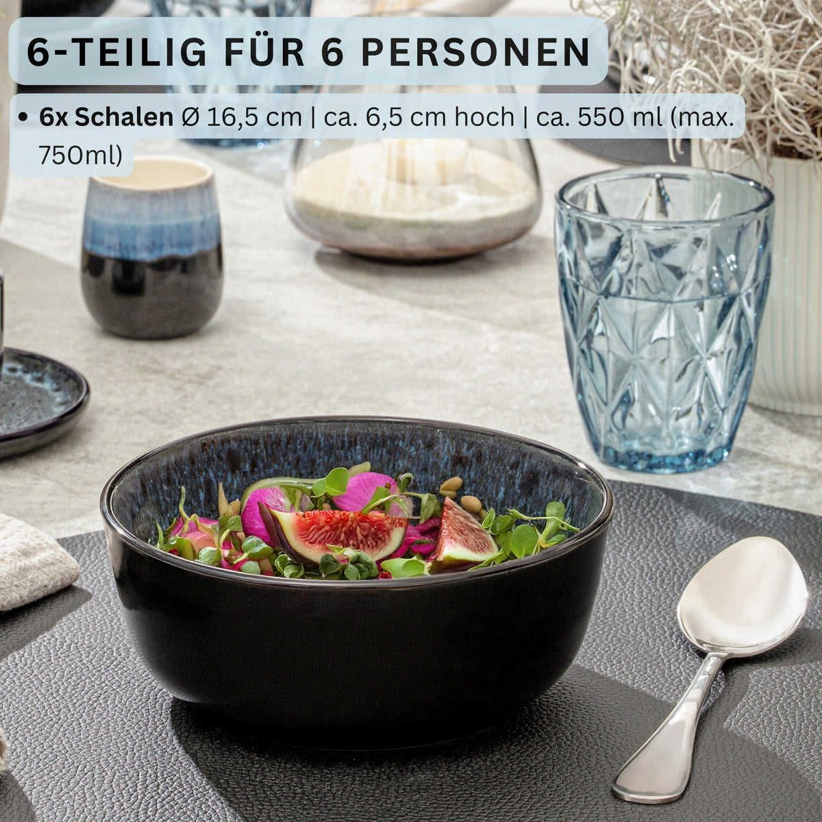 SÄNGER Schalen Set Manila - 6 teilig aus Steingut