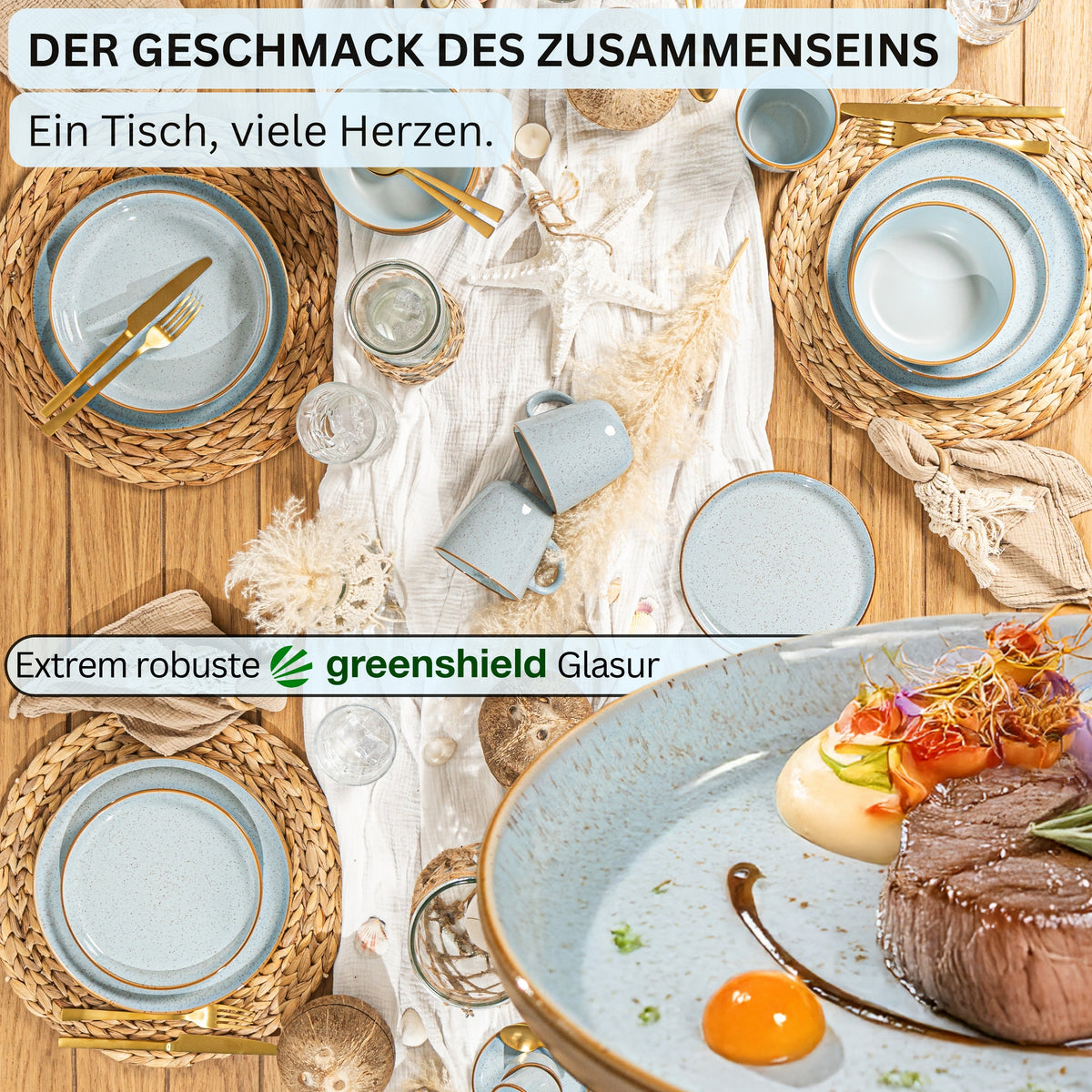 SÄNGER Dinner Plate Set Rio Lagune, 4-piece
