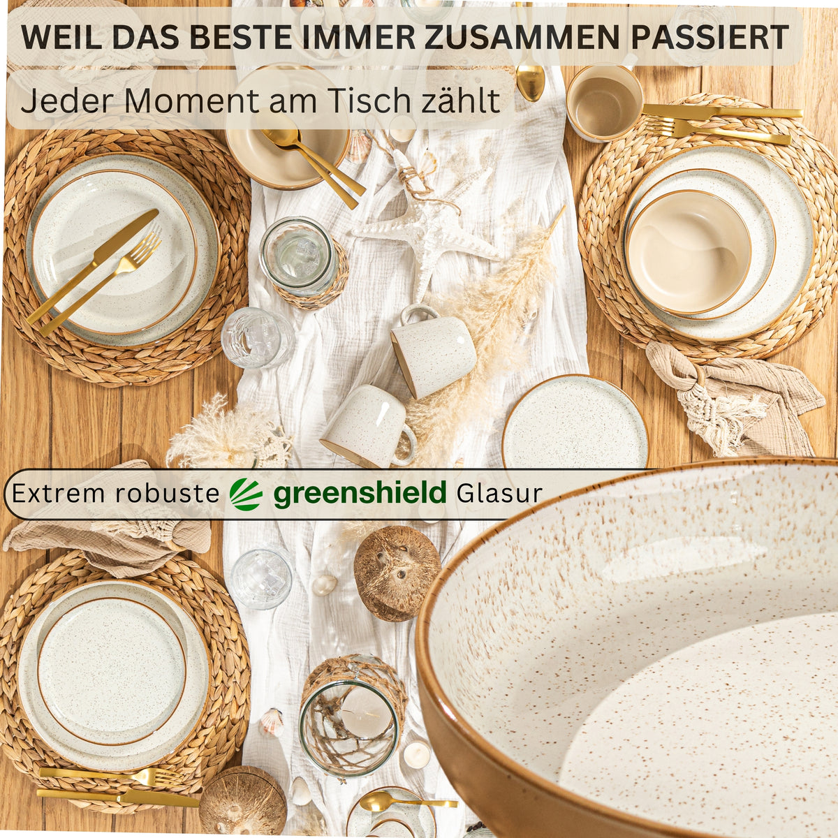 SÄNGER Pastaschalen Set Rio Creme - 6 teilig aus Steingut