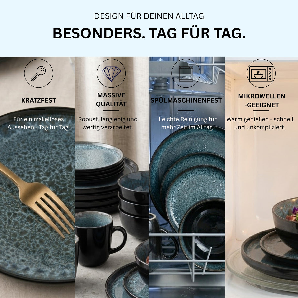 SÄNGER Stoneware Dinnerware Set Manila 30 Pieces for 6 People
