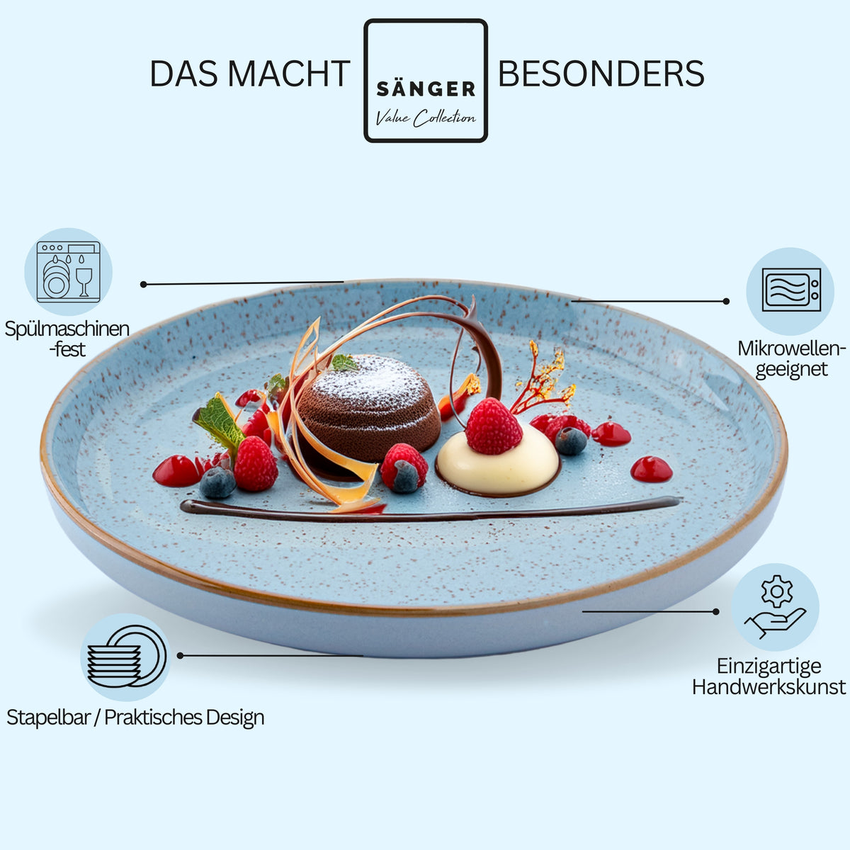 SÄNGER Dessert Plate Set Rio Lagoon 4 pieces
