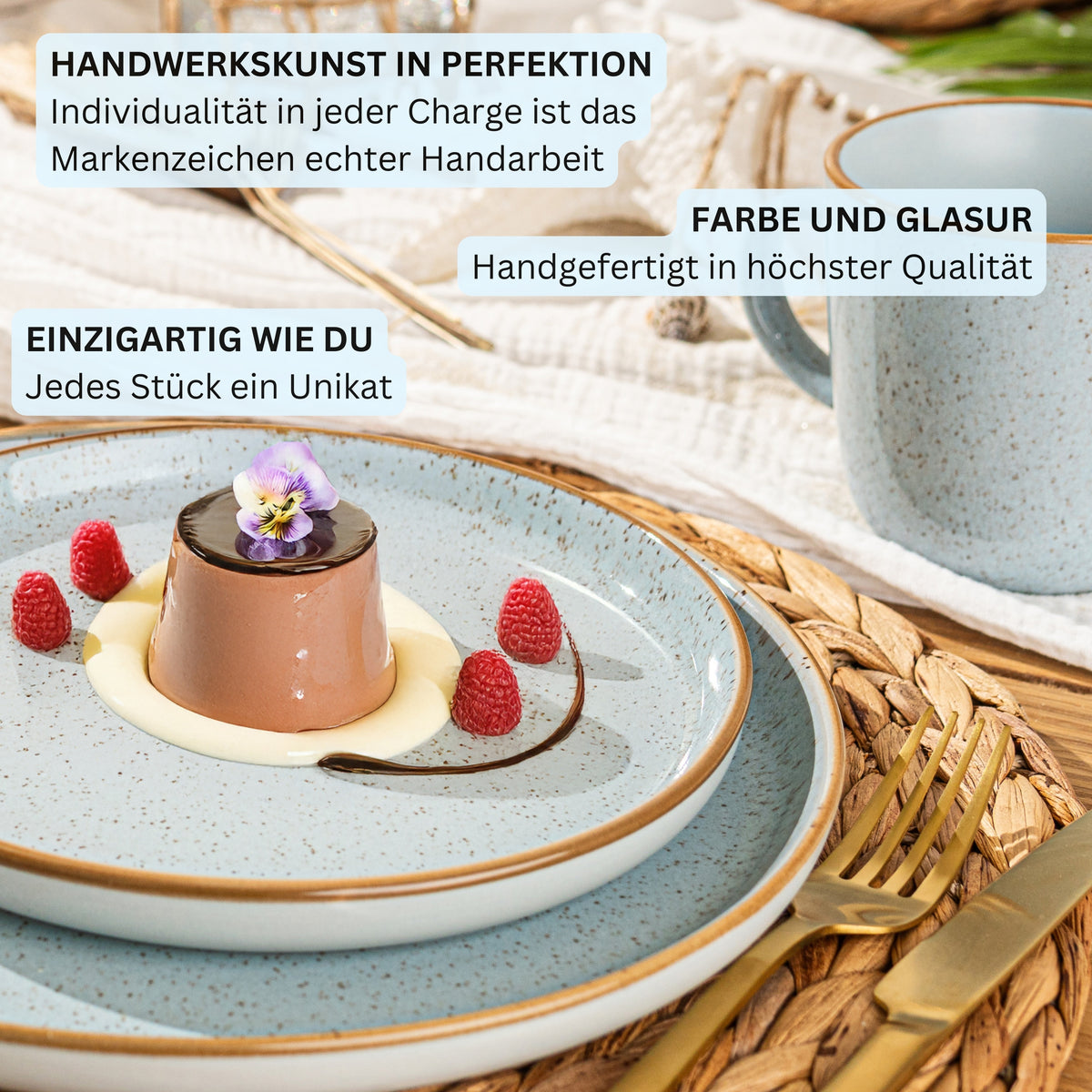 SÄNGER Dessert Plate Set Rio Lagoon 4 pieces