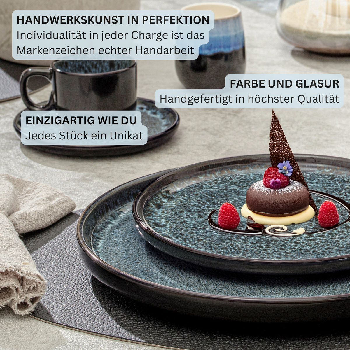 SÄNGER Speiseteller Set Manila - 6 teilig aus Steingut