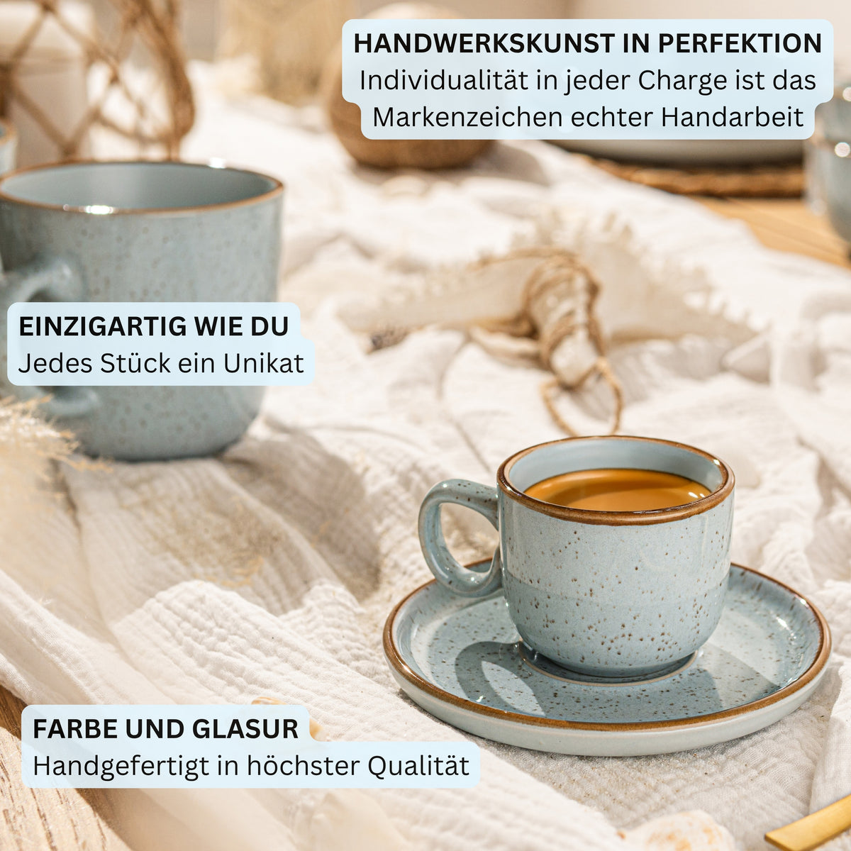 SÄNGER Espressotassen Set Rio Lagune 12 teilig für 6 personen